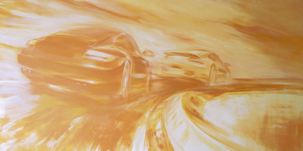 Carrera & GT3. 2007 | 300 x 150 cm | Acryl auf Leinwand