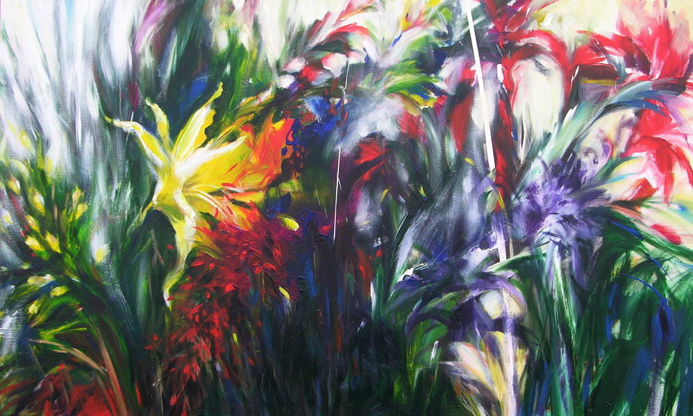 Gelbe Lilie. 2010 | 150 x 90 cm | Acryl auf Baumwolle